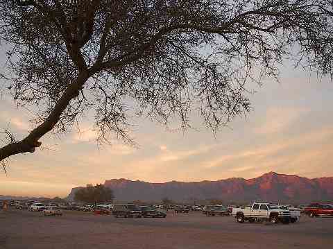 Parking lot with Superstition Mountian View