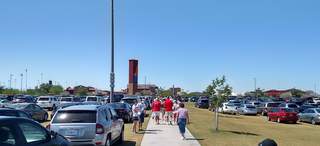 Sloan Park grass parking