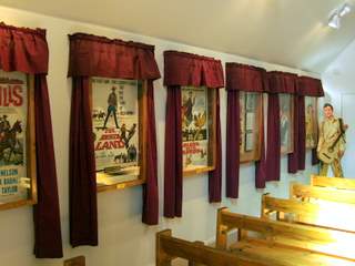 Evis Chapel interior with movie posters