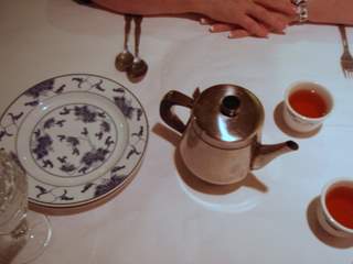 cozy place setting and hot tea