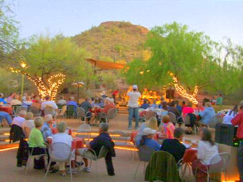 Ullman Terrace seating for Jazz in the Garden